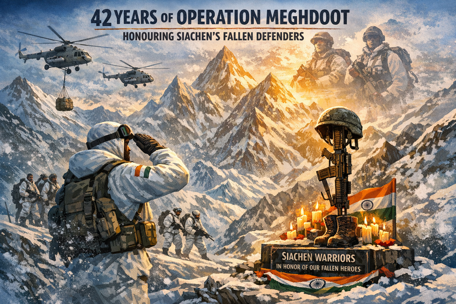 India Marks 42 Years of Operation Meghdoot, Honouring Siachen's Fallen Defenders